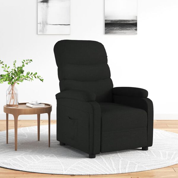 vidaXL Fauteuil inclinable Noir Tissu