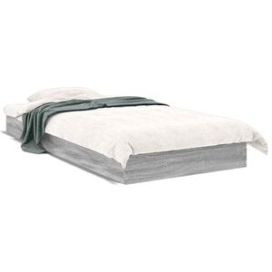 vidaXL Cadre de lit au sol Sonoma gris 80 x 200 cm Bois d'ing&eacute;nierie