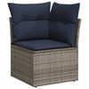 vidaXL Salon de jardin 6 pcs avec coussins gris r&eacute;sine tress&eacute;e
