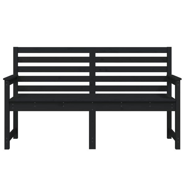 vidaXL Banc de jardin noir 159,5x48x91,5 cm bois massif de pin