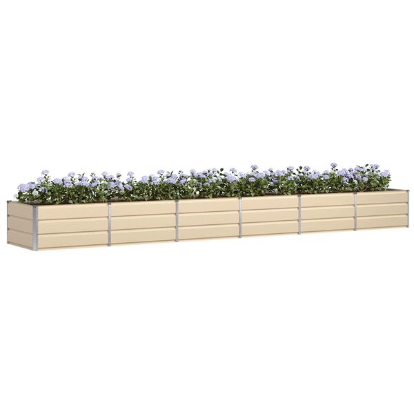 vidaXL Jardini&egrave;re Ivoire 480 x 80 x 45 cm Acier