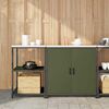 vidaXL Ensemble de rangement cuisine avec &eacute;tag&egrave;re 2 pcs Vert olive