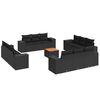 vidaXL Salon de jardin avec coussins 13 pcs noir r&eacute;sine tress&eacute;e