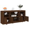 vidaXL Buffet avec lumières LED chêne marron 142,5x37x67 cm