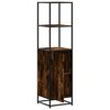 vidaXL Buffet haut ch&ecirc;ne fum&eacute; 35,5x35x139 cm bois d'ing&eacute;nierie m&eacute;tal