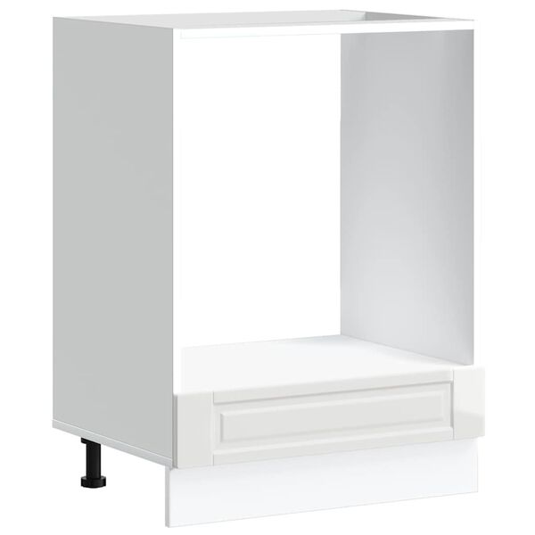 vidaXL Armoire &agrave; four Porto blanc brillant bois d'ing&eacute;nierie