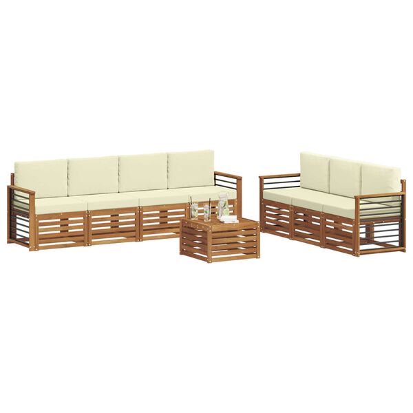 vidaXL Ensembles de canap&eacute;s avec coussin 8 pcs Naturel et Cr&egrave;me