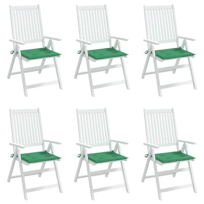 vidaXL Coussins de chaise jardin lot de 6 vert 40x40x3 cm tissu oxford