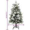 vidaXL Sapin de No&euml;l pr&eacute;-&eacute;clair&eacute; avec neige floqu&eacute;e/c&ocirc;nes 120cm PVC/PE
