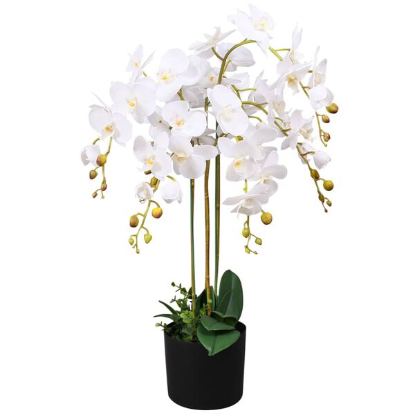 vidaXL Plante artificielle avec pot Orchid&eacute;e 75 cm Blanc