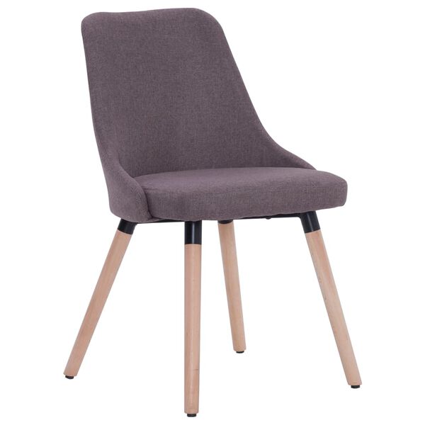 vidaXL Chaises &agrave; manger lot de 4 taupe tissu