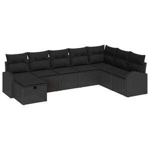 vidaXL Ensemble de Canap&eacute;s avec coussin avec stockage Noir polyrotin