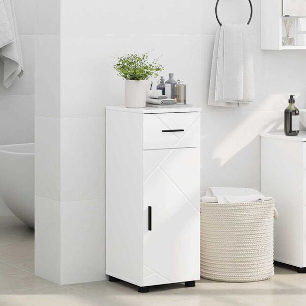 vidaXL Cabinet de salle de bain Blanc brillant 30 x 35 x 80 cm