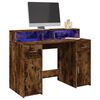 vidaXL Bureau et lumières LED chêne fumé 120x55x91cm bois d'ingénierie