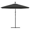 vidaXL Parasol de jardin en porte-&agrave;-faux et lumi&egrave;res LED m&acirc;t en acier