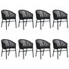 vidaXL Ensemble à manger de jardin 9 pcs Noir