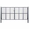 vidaXL Portail de jardin grillag&eacute; en acier galvanis&eacute; gris 400 x 200 cm