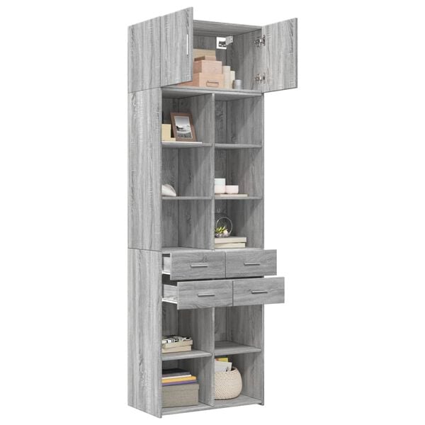 vidaXL Armoire de rangement sonoma gris 70x42,5x225 cm