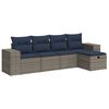 vidaXL Salon de jardin 5 pcs avec coussins gris r&eacute;sine tress&eacute;e