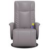 vidaXL Fauteuil inclinable de massage repose-pieds gris similicuir