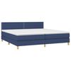 vidaXL Sommier &agrave; lattes de lit avec matelas Bleu 200x200 cm Tissu