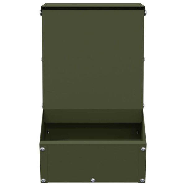vidaXL Distributeur pour lapins Vert olive 17,5 x 26 x 28,5 cm