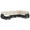 vidaXL Ensemble de canap&eacute; de jardin 8 pc Noir et blanc cr&egrave;me polyrotin