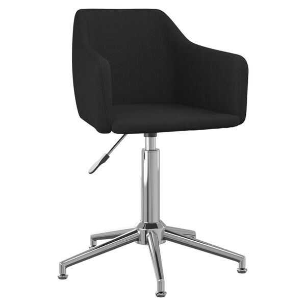 vidaXL Chaise pivotante de salle &agrave; manger Noir Tissu