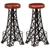 vidaXL Tabourets de bar lot de 2 cuir v&eacute;ritable