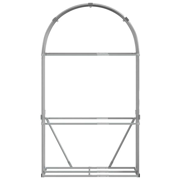 vidaXL Porte-bûches gris clair 120x45x210 cm acier galvanisé