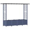 vidaXL Lit &Eacute;lev&eacute; avec Treillis et Toit Gris 203 x 40 x 136 cm PP