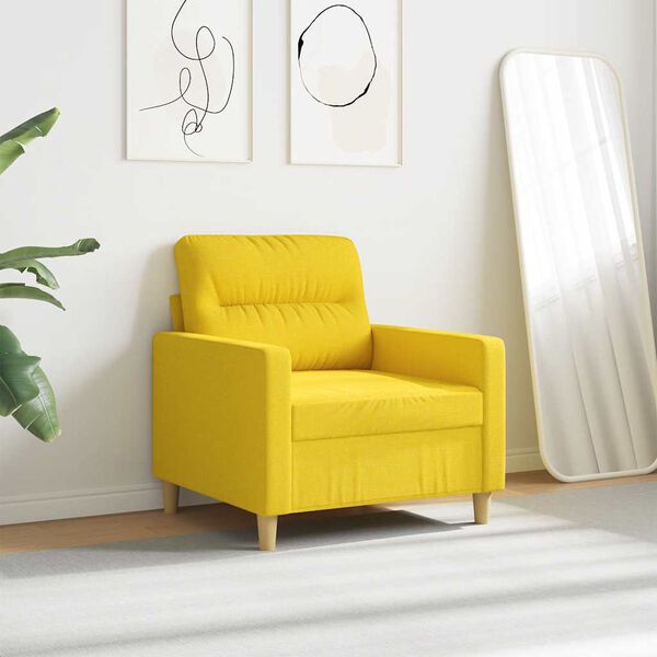 vidaXL Fauteuil Jaune clair 60 cm Tissu