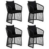 vidaXL Ensemble &agrave; manger de jardin et coussins 5pcs Noir Rotin PVC