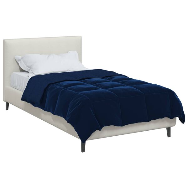 vidaXL Duvet d'hiver Matelass&eacute; Bleu fonc&eacute; 140 x 200 cm Microfibre