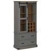 vidaXL Armoire &agrave; vin HALDEN casiers &agrave; vin porte coulissante gris pin