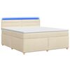 vidaXL Lit boxspring avec matelas Cr&egrave;me 140 x 200 cm Tissu