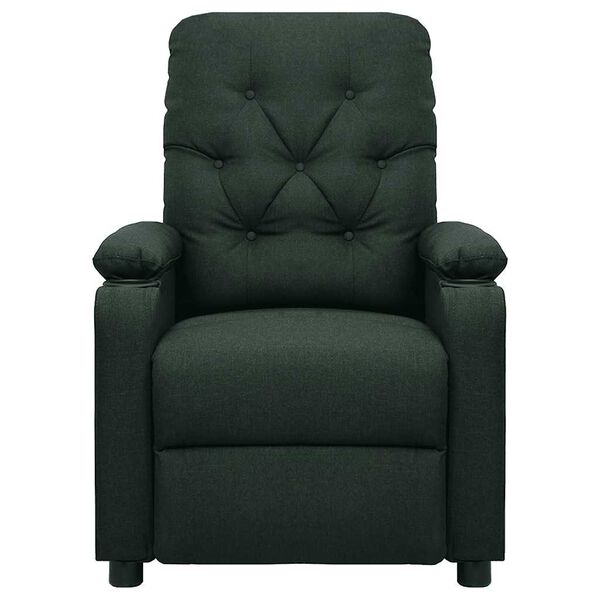vidaXL Fauteuil de massage Vert fonc&eacute; Tissu