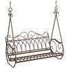 vidaXL Banc Balan&ccedil;oire Acier 112 x 60 x 126,5 cm Marron ancien
