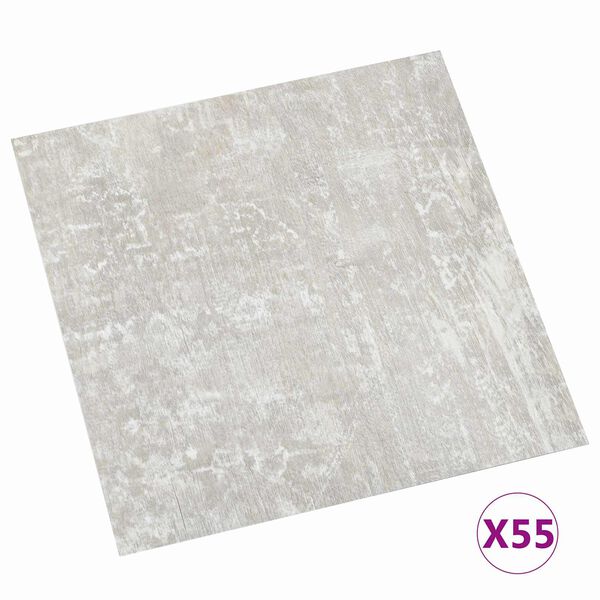 vidaXL Planches de sol 55 pcs Gris clair 5,11 m&sup2; PVC