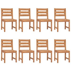 vidaXL Chaises de jardin lot de 8 Bois de teck solide