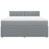 vidaXL Sommier à lattes de lit avec matelas Gris clair 180x200cm Tissu