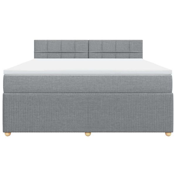 vidaXL Sommier à lattes de lit avec matelas Gris clair 180x200cm Tissu