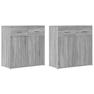 vidaXL Buffets 2 pcs sonoma gris 79x38x80 cm bois d'ing&eacute;nierie