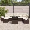 vidaXL Ensemble de canap&eacute; de jardin 8 pcs Marron polyrotin
