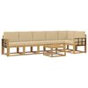 vidaXL Ensemble de canap&eacute;s d'ext&eacute;rieur 7 pcs Blanc et Beige Polyester