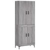 vidaXL Buffet haut Sonoma gris 69,5x34x180 cm Bois d'ing&eacute;nierie