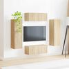 vidaXL Ensemble meuble TV 4 pcs Ch&ecirc;ne Sonoma Bois d'ing&eacute;nierie