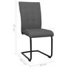 vidaXL Chaises &agrave; manger cantilever lot de 2 gris fonc&eacute; tissu