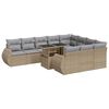 vidaXL Salon de jardin 11 pcs avec coussins beige r&eacute;sine tress&eacute;e