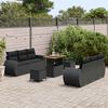vidaXL Ensemble de canap&eacute; de jardin avec coussin 9 pcs Noir polyrotin